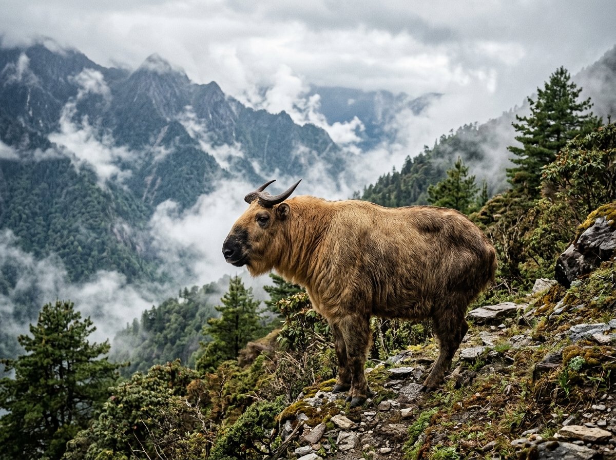 Mishmi Takin on the high altitude ridges of Arunachal Pradesh