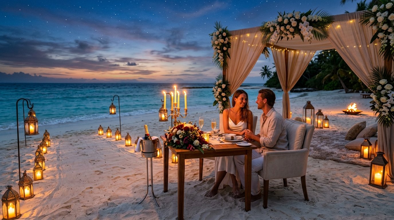Romantic Beach Candlelight Dinner